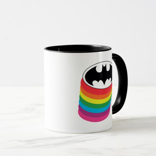 Batman Layered Rainbow Logo Mok (Voorkant rechts)