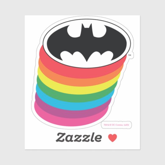 Batman Layered Rainbow Logo Sticker (Vel)
