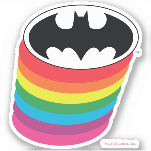 Batman Layered Rainbow Logo Sticker (Voorkant)