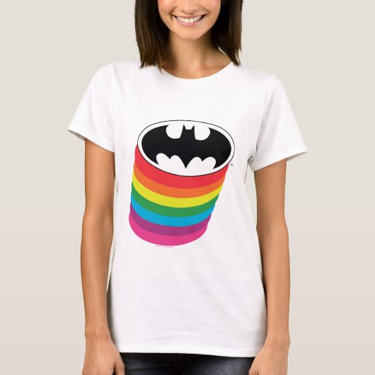 Batman Layered Rainbow Logo T-shirt (Voorkant)