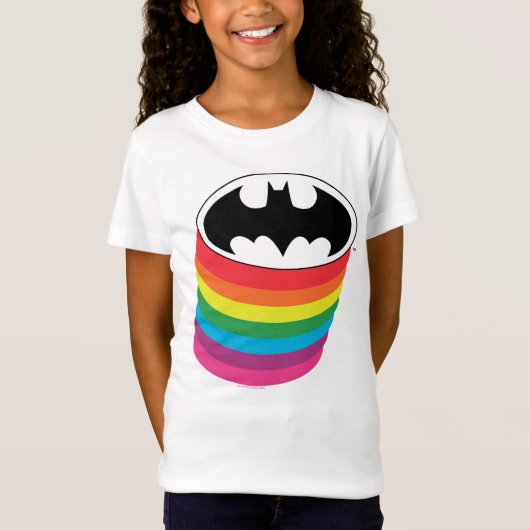 Batman Layered Rainbow Logo T-shirt (Voorkant)