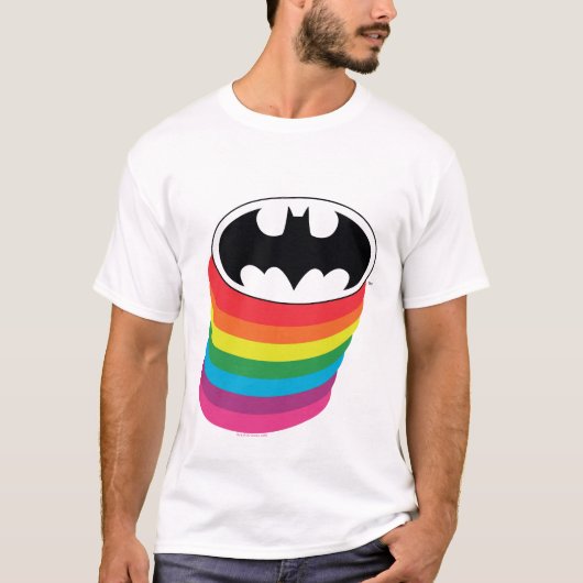 Batman Layered Rainbow Logo T-shirt (Voorkant)