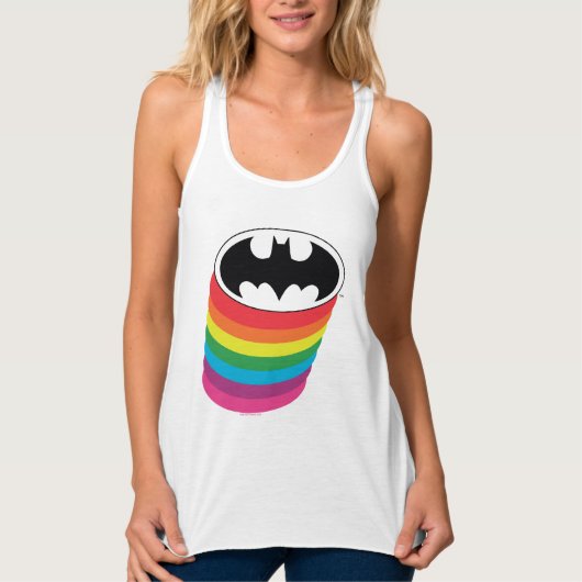 Batman Layered Rainbow Logo Tanktop (Voorkant)