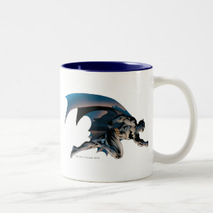 Batman Leaping Side Uitzicht Tweekleurige Koffiemok
