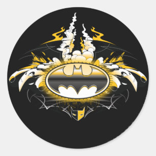 Batman Logo met auto's Ronde Sticker