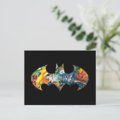 Batman Logo Neon/80s Graffiti Briefkaart (Staand voorkant)