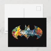 Batman Logo Neon/80s Graffiti Briefkaart (Voorkant / Achterkant)