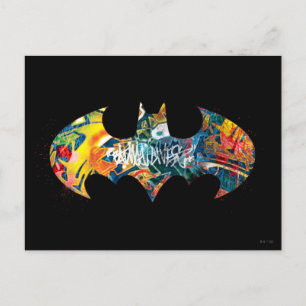 Batman Logo Neon/80s Graffiti Briefkaart