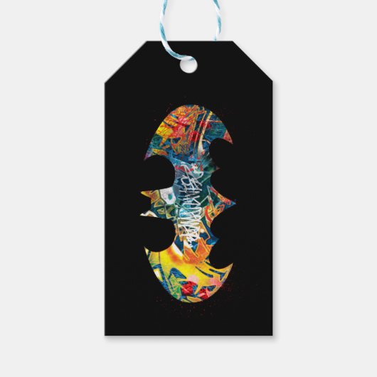 Batman Logo Neon/80s Graffiti Cadeaulabel (Voorkant)