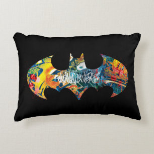 Batman Logo Neon/80s Graffiti Decoratief Kussen