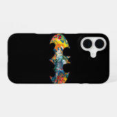 Batman Logo Neon/80s Graffiti iPhone 16 Hoesje (Achterkant horizontaal)