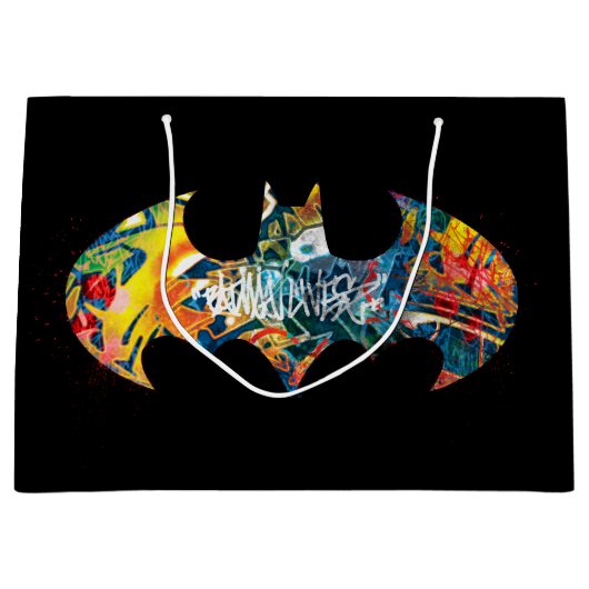 Batman Logo Neon/80s Graffiti Large Cadeautasje (Voorkant)