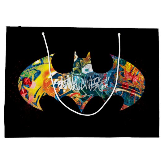Batman Logo Neon/80s Graffiti Large Cadeautasje (Achterkant)
