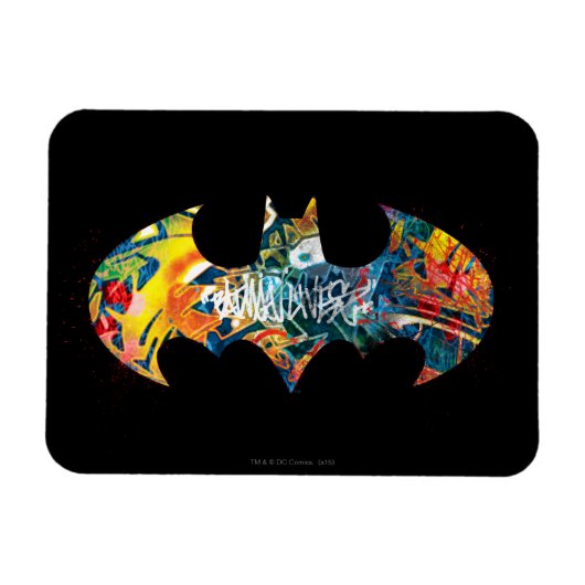 Batman Logo Neon/80s Graffiti Magneet (Horizontaal)