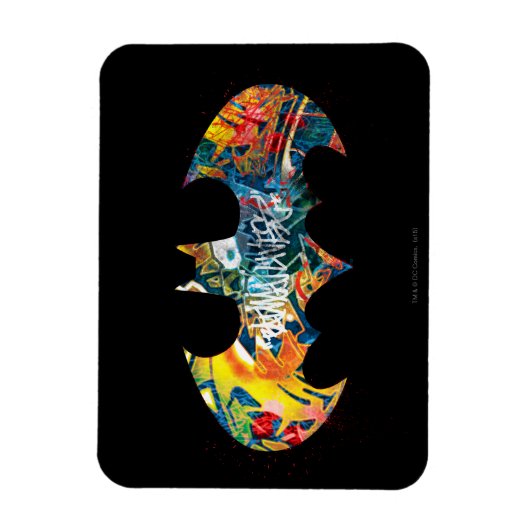 Batman Logo Neon/80s Graffiti Magneet (Verticaal)