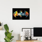 Batman Logo Neon 80's Graffiti Poster (Thuiskantoor)