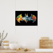 Batman Logo Neon 80's Graffiti Poster (Keuken)