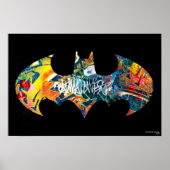 Batman Logo Neon 80's Graffiti Poster (Voorkant)