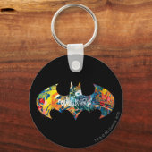 Batman Logo Neon/80s Graffiti Sleutelhanger (Voorkant)