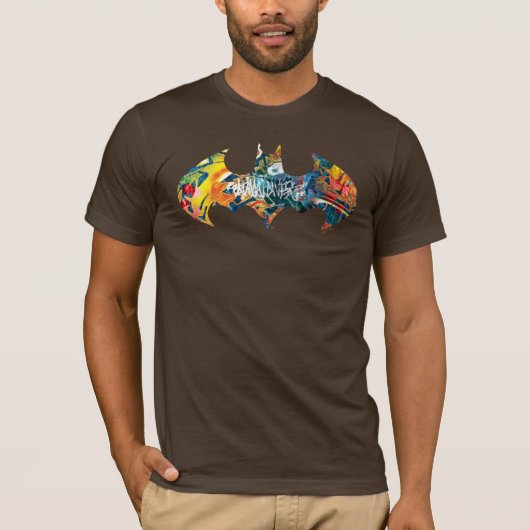 Batman Logo Neon/80s Graffiti T-shirt (Voorkant)