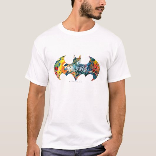 Batman Logo Neon/80s Graffiti T-shirt (Voorkant)
