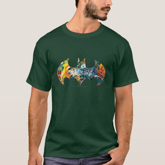 Batman Logo Neon/80s Graffiti T-shirt (Voorkant)