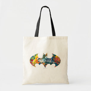 Batman Logo Neon 80's Graffiti Tote Bag