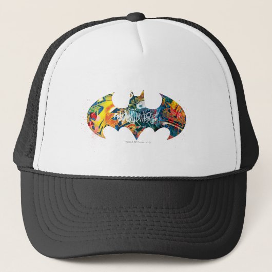 Batman Logo Neon/80s Graffiti Trucker Pet (Voorkant)