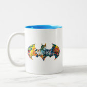 Batman Logo Neon 80's Graffiti Tweekleurige Koffiemok (Links)