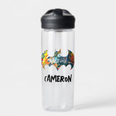 Batman Logo Neon 80's Graffiti Waterfles (Voorkant)