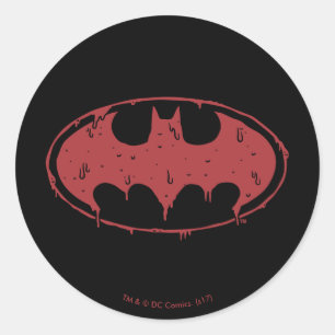 Batman Logo Oozing Red Bat Ronde Sticker