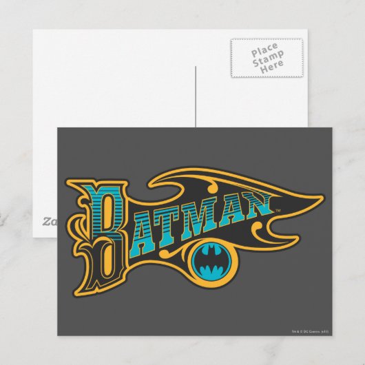 Batman | Logo Turquoise Briefkaart (Voorkant / Achterkant)