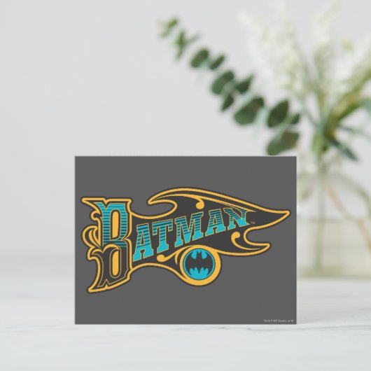 Batman |  Logo Turquoise Briefkaart (Staand voorkant)