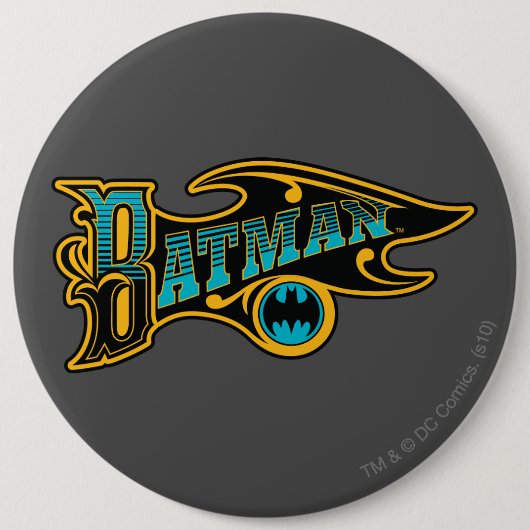 Batman | Logo Turquoise Ronde Button 6,0 Cm (Voorkant)