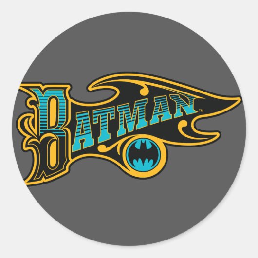 Batman |  Logo Turquoise Ronde Sticker (Voorkant)