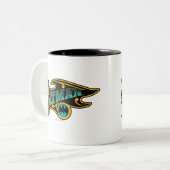 Batman |  Logo Turquoise Tweekleurige Koffiemok (Voorkant links)