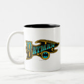 Batman |  Logo Turquoise Tweekleurige Koffiemok (Links)