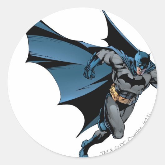 Batman loopt met gekletter ronde sticker (Voorkant)