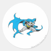 Batman Lunges Ronde Sticker (Voorkant)