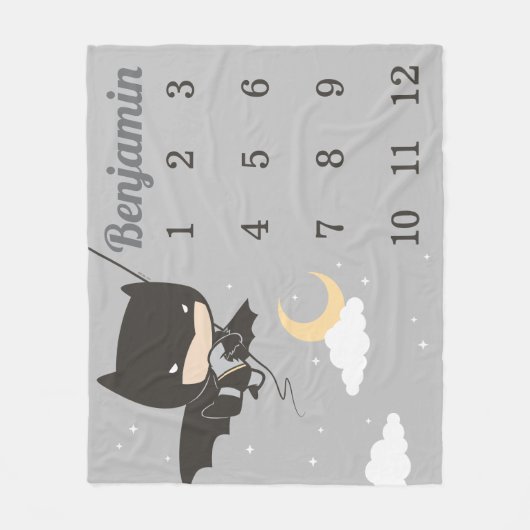 Batman Maandelijkse mijlpaal Baby Fleece Deken (Voorkant)