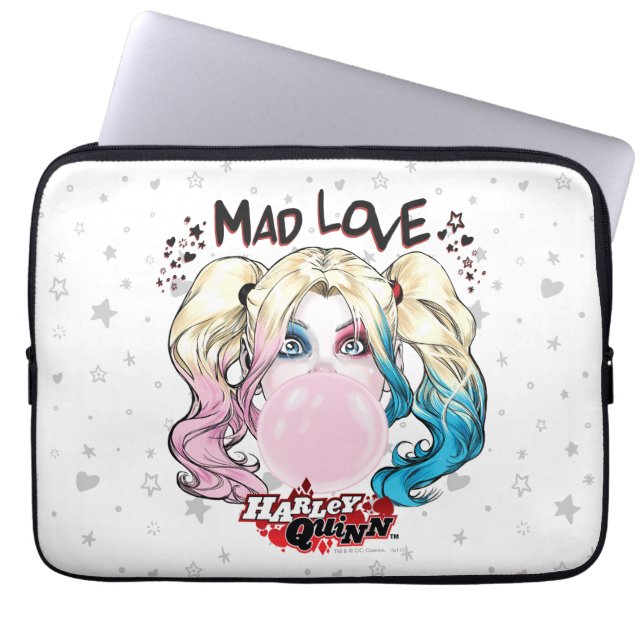 Batman | Mad Love Harley Quinn kauwgom Laptop Sleeve (Voorkant)