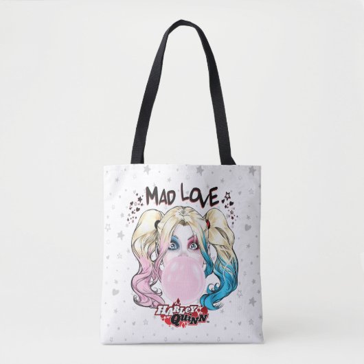 Batman | Mad Love Harley Quinn kauwgom Tote Bag (Voorkant)