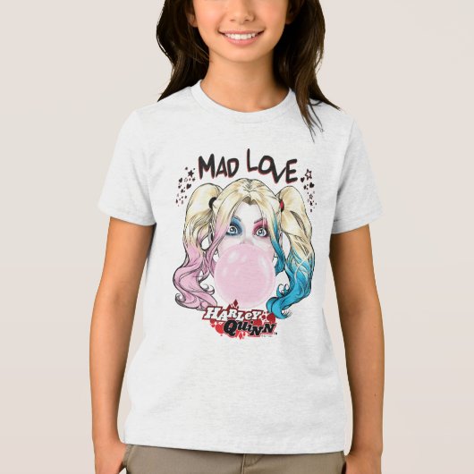 Batman | Mad Love Harley Quinn kauwgom Tri-Blend Shirt (Voorkant)