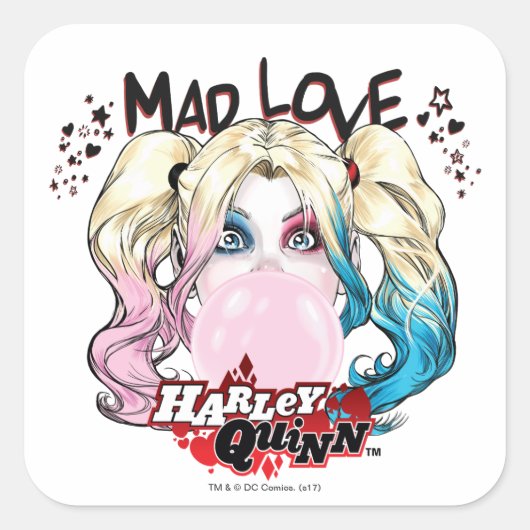 Batman | Mad Love Harley Quinn kauwgom Vierkante Sticker (Voorkant)