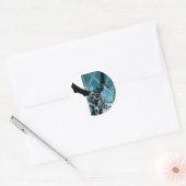 Batman met achtergrond stad ronde sticker (Envelop)