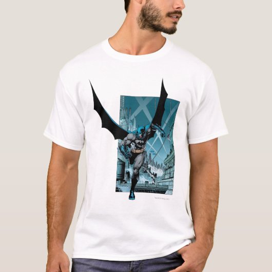 Batman met achtergrond stad t-shirt (Voorkant)