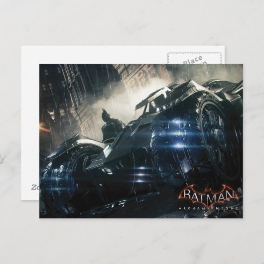 Batman met Batmobile in de regen Briefkaart (Voorkant / Achterkant)