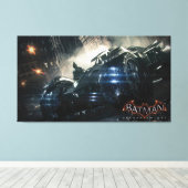 Batman met Batmobile in de regen Canvas Afdruk (Insitu (Houten vloer))