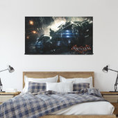 Batman met Batmobile in de regen Canvas Afdruk (Insitu (Slaapkamer))