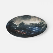 Batman met Batmobile in de regen Papieren Bordje (Gekanteld)